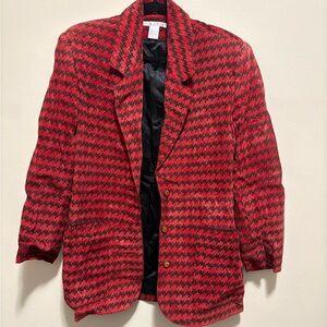 The Limited Red and Black Houndstooth Jacket